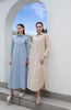 SS25 Women Stripe Blouse Maxi Dress with Removable Belt 100% Cotton