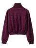 Women Suede Short Jacket Loose Red Stand Collar Long Sleeve Zipper Coat Autumn High Street Lady Outerwears