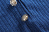 Women's Long-sleeved Dress O-neck Pullover High-waist Slim Button Girl Hip-covering Short Skirt