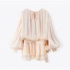 Female Long Flare Sleeves Lace Up Mini Dress Elegant Chiffon Ruffle High Waist Vestidos Autumn Woman Party Wear