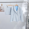 Elegant Double-breasted Blazers Coat Shorts Suit Autumn Solid Lapel Waist-cinching Jackets Slim Short Pants Women's Outfits