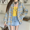 Black Flannel Shirt for Women Long Sleeve Collared Button-Up Tartan Plaid Shirt Jacket Teen-girl Casual Everyday Outfit
