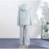 Elegant Printed Cotton Jacket Trouser Women's Set Hooded Thicken Zipper Coat Straight Pants Loose Lady Winter Autumn Suit