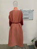 Gradient Pleated Trench Coat For Women Bat Sleeve Scarf Collar Long Windbreaker Female Clothing 2DA2148