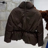 Elegant Cotton Warm Women's Jacket Autumn Winter Loose Full Sleeve Zipper Stand Collar Thicken Coats Waist Outwear Lady