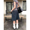 Aoaiiys Black Jeans Women Denim Shorts Retro Jorts Punk Jean Shorts Y2K 2000s Harajuku Calf-Length Pant Japanese High Street