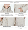 winter quilted coat long womens cotton jacket warm casual hooded parka GWD3716I
