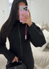 Casual Women's Waist Cinched Cropped Jackets Lapel Zipper Puff Sleeve Female Coats Spring Lady Commute Outwear