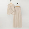 Women Pant Sets Irregular Buttons Vests Wide Leg Trouser Pant Suits Stylish Elegant 2pcs Outfit Streetwear Office Tops