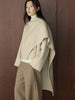 Winter Korean style slanted collar irregular wool double-sided woolen coat silhouette warm jacket for women
