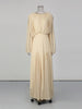 Solid Spliced Folds Minimalist Dresses for Women Round Neck Long Sleeves High Waist Elegant Dress Female Autumn