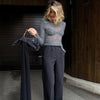 Retro Solid Lace Up Leather Short Jackets Women Chic Lapel V-neck Waist Cinching Cropped Jackets Lady Daily High Street Outwear