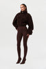 Women Cropped Teddy Fleece Jacket Half Zip High Neck Long Cuff Sleeve Loose Casual Autumn Winter Fuzzy Warm Outerwear