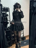 Spring Vintage Gothic Style Lace Up Dress Women Design High Street Black Lolita Slim Dresses Y2k Lace Long Sleeve Clothing