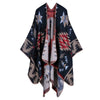 Thicken Winter Shawl Wraps Cape Women Fall Ponchos Plus Size Block Plaid Open Front Sweater Fleece Scarf Coat Holiday Outfits