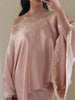 Satin Lace Patchwork Cape Shawl Skirt Set Women Elegant High Waist Fishtail Maxi Skirt Suit Lady Spring Fall Party Outfits