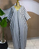 Fall Holiday Half Batwing Sleeve Striped Print Loose Long Dress Street Women Party Vestidos Maxi Dresses Vestidos
