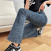 Women Flare Jeans Winter Streetwear Y2K Straight Pants Ankle Length Denim Jeans Girls Party Casual Retro Blue Trousers