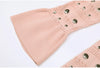 Spring And Autumn Elastic Knitted Round Neck Slim Fit Metal Sheet Long Sleeved Women's Dress