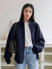 Lazy Style Sweater Jacket for Women Autumn Winter Thicken Warm Soft Knitted Cardigans Zipper Stand Collar Cardigan