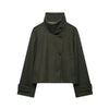 Women's Autumn Winter Stand Collar Thick Jackets Autumn Female Single Breasted Loose Long Sleeve Coats Lady Short Outwear