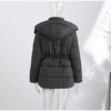 Printed Women's Winter Down Jacket With Hood Zipper Slim Long Sleeve Warm Thicken Quilted Padded Jackets Outerwears