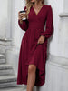 Dresses Woman Fall and Winter: Off-Shoulder Lantern Sleeve Pleated Long Dress Tops Skirts Y2k Clothes