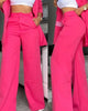 Autumn Women's Solid Notched Collar Suit Two Piece Business Office Casual Elegant Womens Blazer Coat Trousers Set