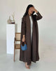 Solid Color Cardigan Long Robe Folded Windbreaker For Women Loose Casual Coffee Long Coat 2DB2952