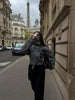 Grey Lace Up Short Woolen Coat Women Chic Solid Stand Collar Double Breasted Pocket Slim Jacket Lady Commute Street Wear