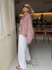 Mixed Color Fringed Round Neck Short Tweed Jacket Elegant Loose Women's Outwear Autumn Casual Street Daily Outfit