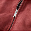 Women Faux Suede Cropped Jacket Stand Collar Snap Button Epaulet Detail Long Sleeve Loose Moto Outerwear Edgy Fall Daily Jackets
