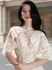 Elegant 2 Pcs Set Shawl V-neck Flower Lace Hollow Out Swing Dress Women's Evening Party Dresses Spring 35Z4387