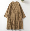 Oversized Women Parkas Collarless Long Sleeve Single-breasted Ladies Winter Coat Casual Thick Warm Outerwear Overcoat
