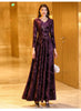 Spring Autumn Elegant Chic Long Sleeve Dresses Women's Slim Long Oversize 4XL Velvet Bronzing Dresses