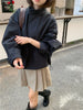 Korea Short Outerwear Woman Casual Loose Lazy Chic Long Sleeve Cotton Blends Windbreaker Coats Thin Thench
