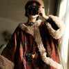 Women Corduroy Print Floral Parkas Red Winter Coats Warm Patchwork Wool Plus Cotton Women Loose Pullover Parkas