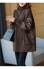Women's Parkas Autumn Winter Loose Mid Long Casual Splicing knitted Warm Female Jacket Outwear Overcoat Woman