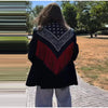 Women's Printed Tassels Blazer Loose Lapel Single Breasted Full Sleeve Female Suit Jackets Autumn Commute Outwear
