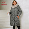 Women's Winter Jackets Plus Size Long Warm Parkas Elegent Hooded With Fur Classic Quilted Coats Women1165