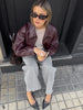 PU Crop Jacket Women Fall Wild Gothic Punk Elegant Waist Zip Full Sleeve Casual Streetwear Simple Classic Coat