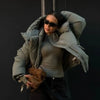 Warm Women's Hooded Cotton Padded Coats Loose Solid Stand Collar Full Sleeve Zipper Pockets Coat Autumn Winter Lady Outwear