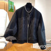 Ladies Short Jacket Spring Autumn Round Neck Lady Baseball Outerwear Versatile Loose Korean Version Women's Coat