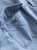 Women's Same Solid Color Lapel Pocket Medium and Long Loose Coat Long Sleeve Casual Denim Shirt