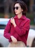100% pure cashmere cardigan in autumn and winter women's Polo collar cashmere rose red coat knitted hooded sweater