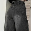 Women Loose Jeans Female High Waist Streetwear Designer Wide Leg Trousers Female Classic Gray Goth Straight Leg Pants