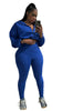 Street Women's Set Zipper Fly Crop Sweatshirt and Jogger Sweatpants Elegant Fall Sportwear Two 2-Piece Set Outfits