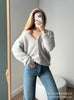 Women Knitted Thick Cashmere Wool Cardigan Chic V Neck Single Breasted Long Sleeve Sweater Fall Winter Coat Outwear