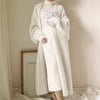white Long Cardigan for women winter clothes Knitted fluffy long sleeve Cashmere sweater coat clotkorean style warm vintage