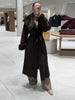 Fluffy Faux Fur Long Coats With Belt Women Winter Thicken Long Sleeve Lace Up Jackets Female Street Chic Outerwear